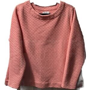 Croft & Barrow Tunic Top XL Quilted‎ Peach Orange Boxy Boho Long Sleeves Outdoor